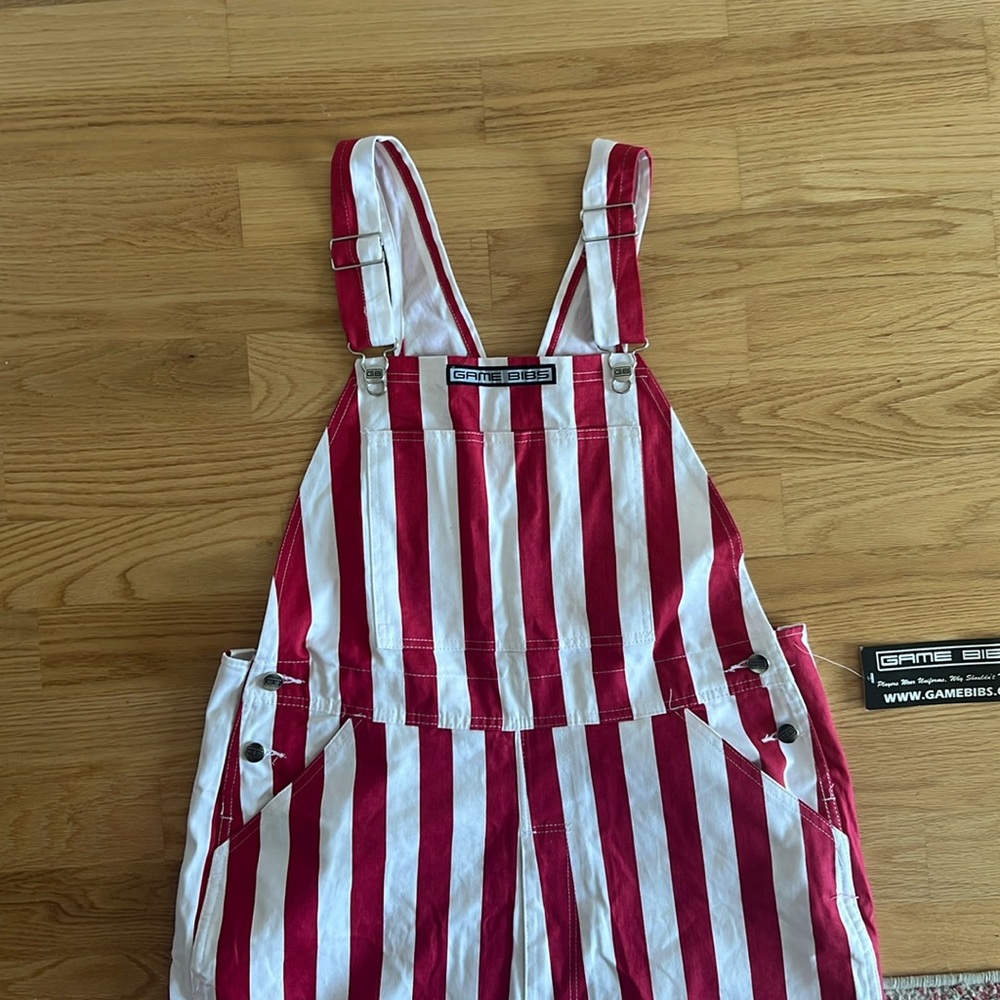 NWT: Collegiate overalls, GAME BIBS, Indiana University, University of Wisconsin